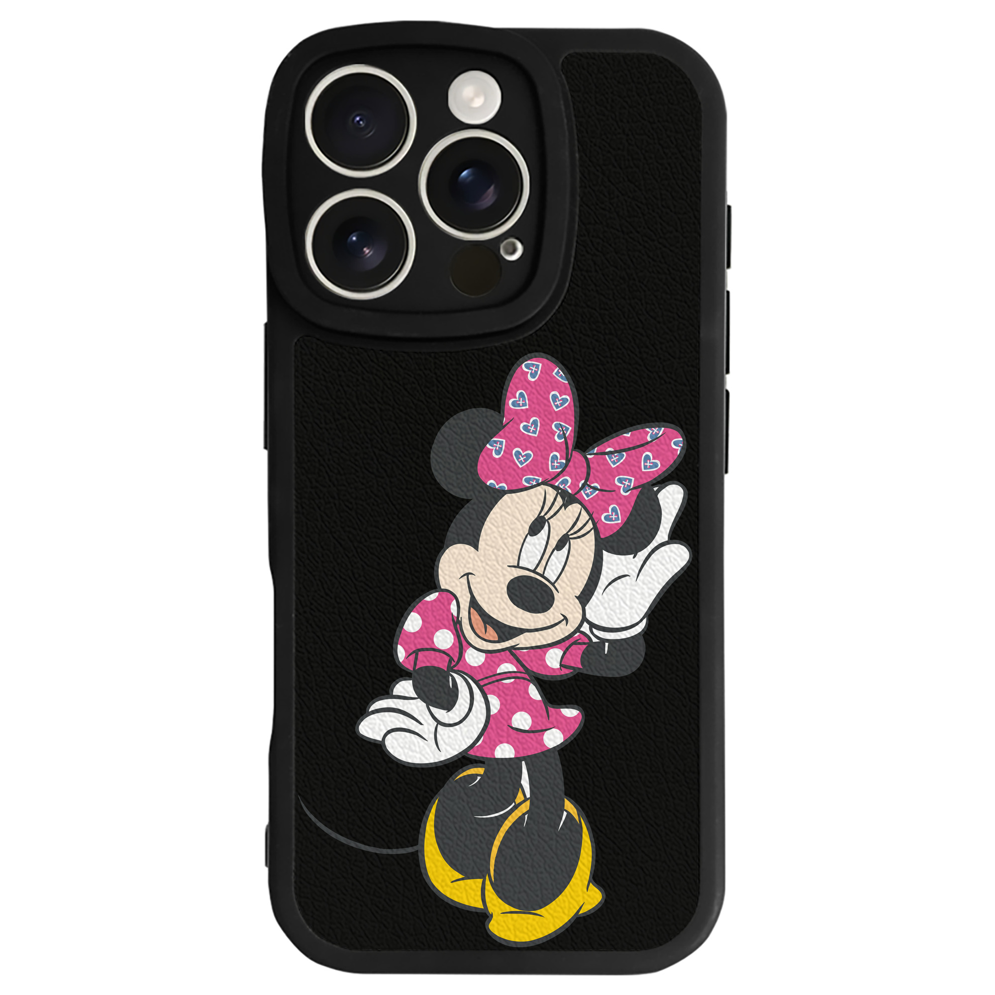 （画像用） ミッキーマウス Mickey Mouse 【iPhone 16シリーズ対応】シリコンスマホケース（レザー調） 材質：シリコン